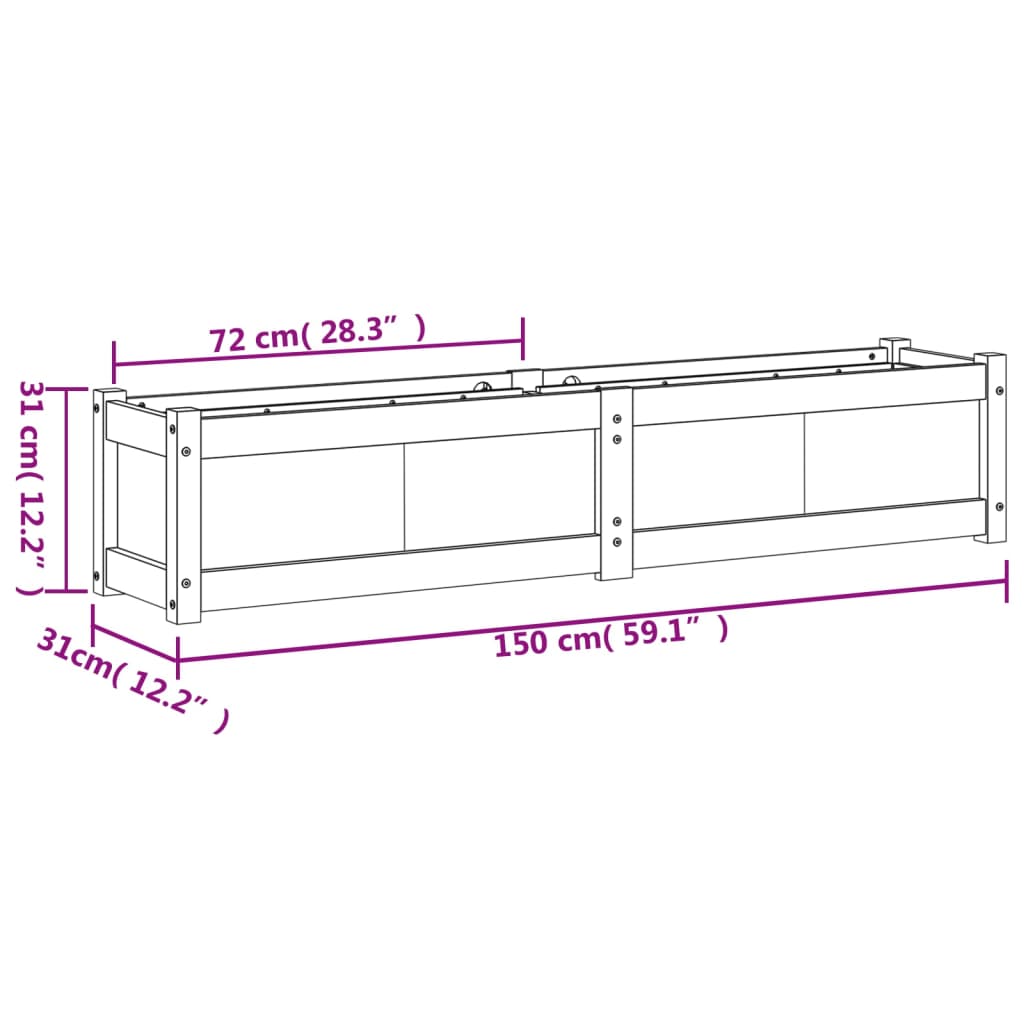 Vasos/floreiras de jardim 2 pcs madeira de pinho impregnada