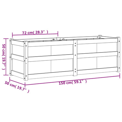 Vaso/floreira de jardim 150x50x50 cm pinho maciço castanho cera