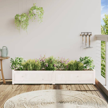 Vaso/floreira de jardim 180x31x31 cm pinho maciço branco