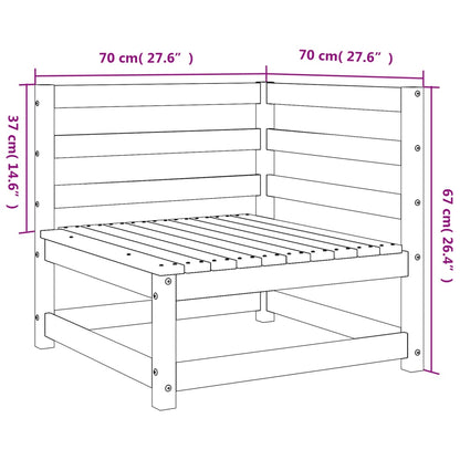 Sofás de canto p/ jardim 2 pcs 70x70x67 cm pinho maciço