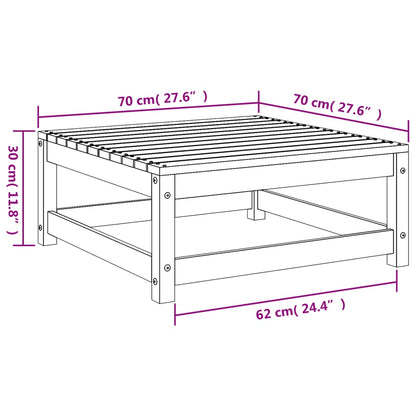 Apoio de pés p/ jardim 70x70x30 cm pinho maciço castanho cera