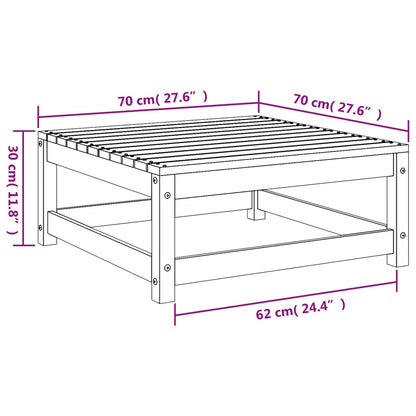 Apoio de pés para jardim 70x70x30 cm pinho maciço impregnado