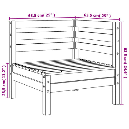 Sofás de canto para jardim 2 pcs pinho maciço castanho-mel