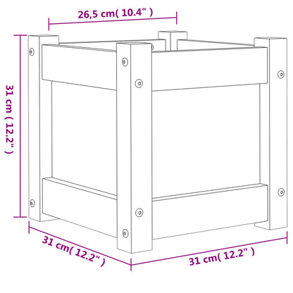 Vaso/floreira de jardim 31x31x31 cm pinho maciço branco