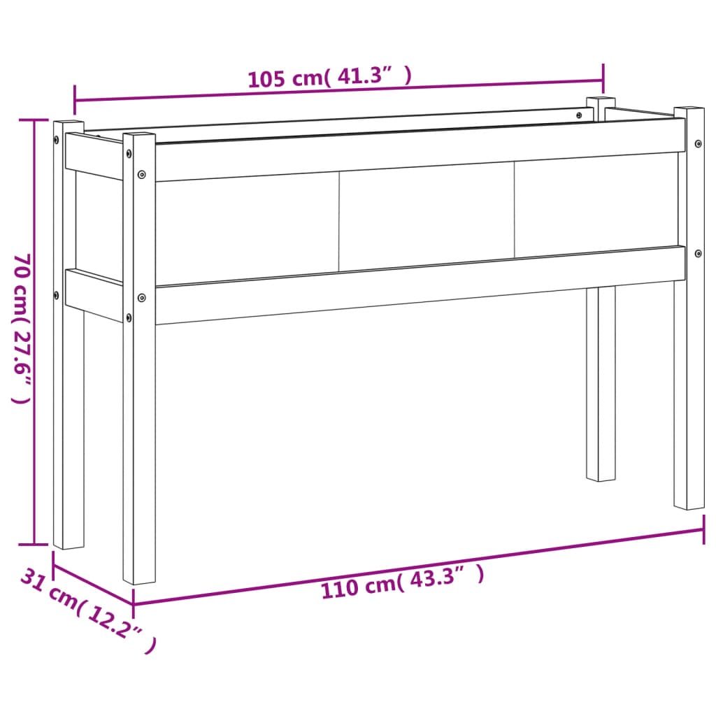 Vasos/floreiras de jardim com pernas 2 pcs pinho maciço branco