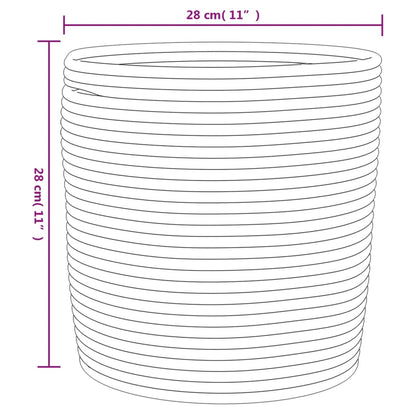 Cestos de arrumação 2 pcs Ø28x28 cm algodão castanho e branco