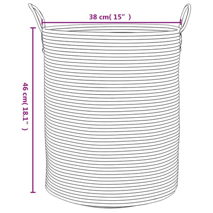 Cesto de arrumação Ø38x46 cm algodão cinzento e branco