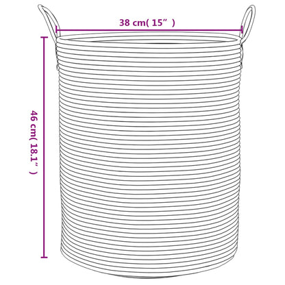 Cesto de arrumação Ø38x46 cm algodão bege e branco