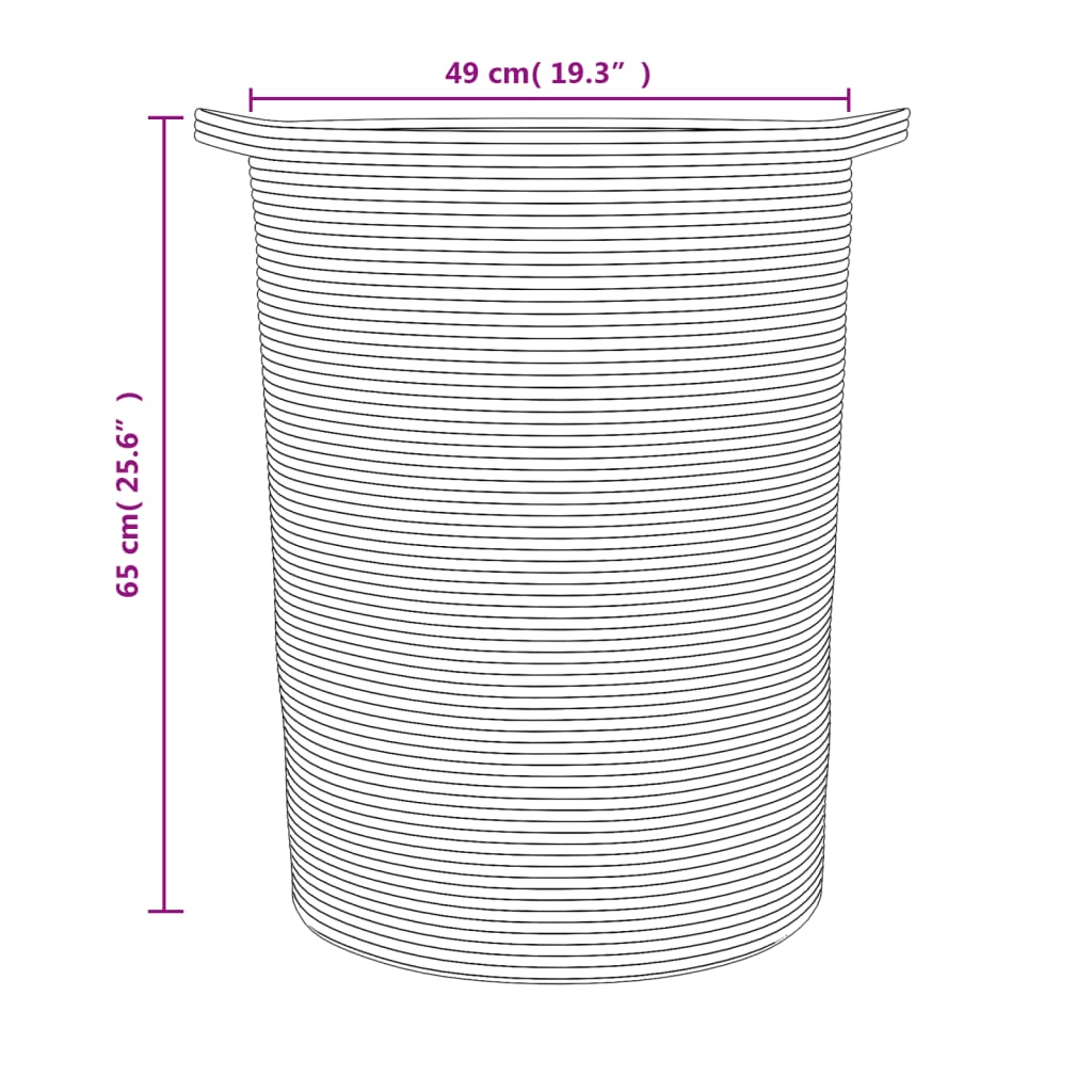 Cesto de arrumação Ø49x65 cm algodão cinzento e branco