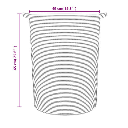 Cesto de arrumação Ø49x65 cm algodão cinzento e branco