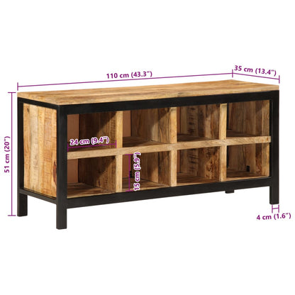 Banco sapateira 110x35x51 cm madeira de mangueira áspera maciça