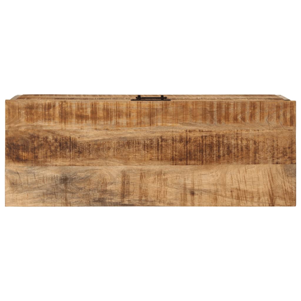 Caixa de arrumação 82x30x43 cm madeira mangueira áspera maciça