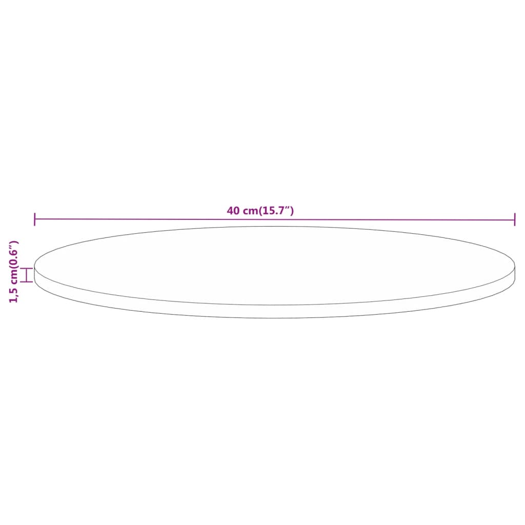 Tampo de mesa redondo Ø40x1,5cm madeira mangueira áspera maciça