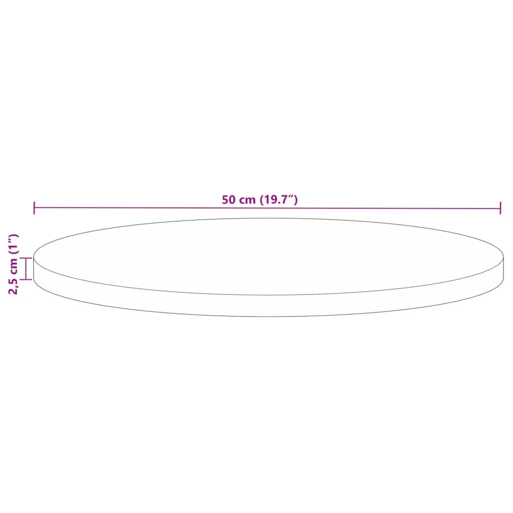 Tampo de mesa redondo Ø50x2,5cm madeira recuperada maciça