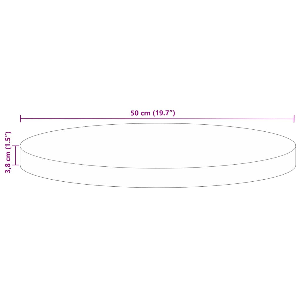 Tampo de mesa redondo Ø50x3,8cm madeira recuperada maciça