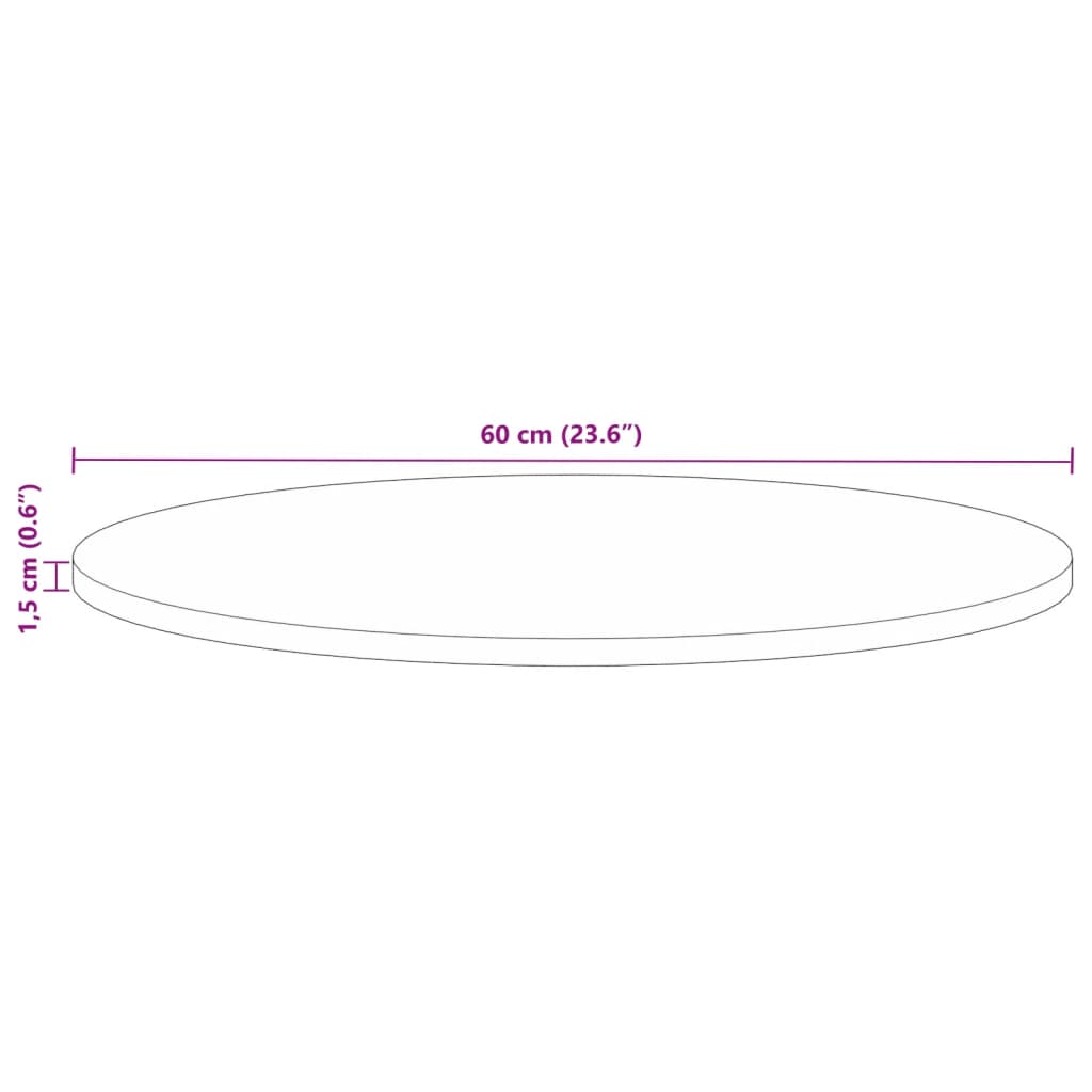 Tampo de mesa redondo Ø60x1,5 cm madeira recuperada maciça