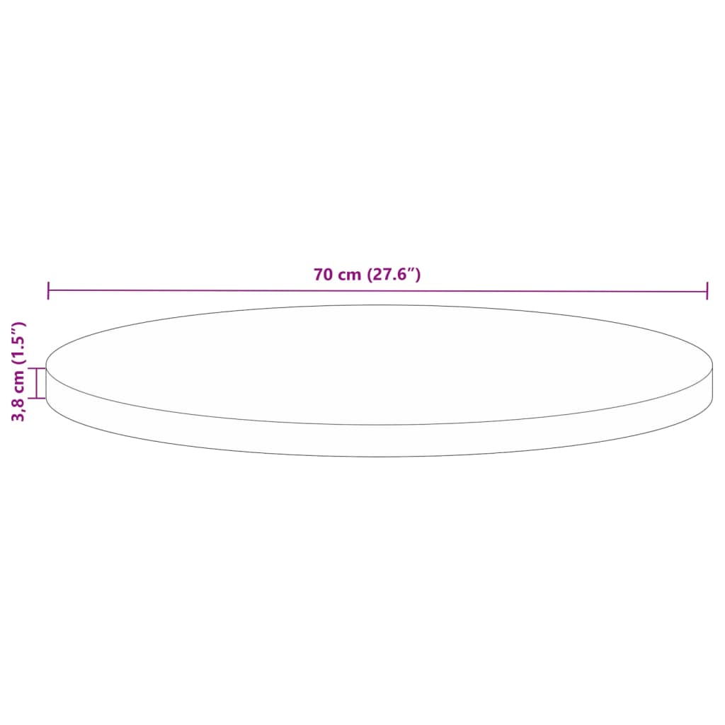 Tampo de mesa redondo Ø70x3,8cm madeira recuperada maciça