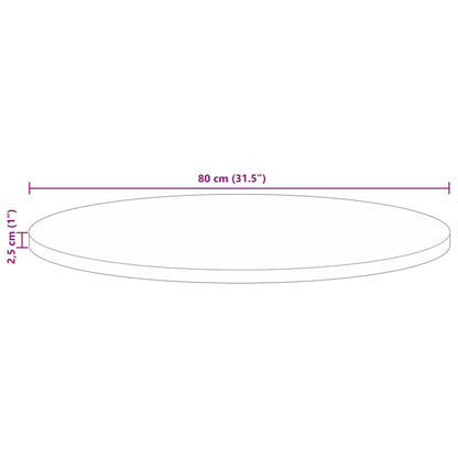 Tampo de mesa redondo Ø80x2,5cm madeira recuperada maciça