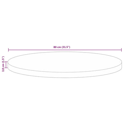 Tampo de mesa redondo Ø80x3,8cm madeira recuperada maciça