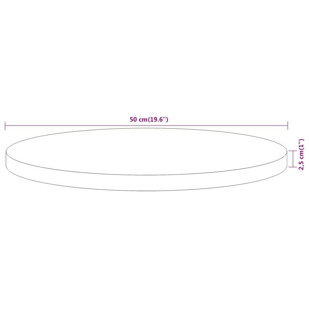 Tampo de mesa redondo Ø50x2,5 cm madeira de acácia maciça