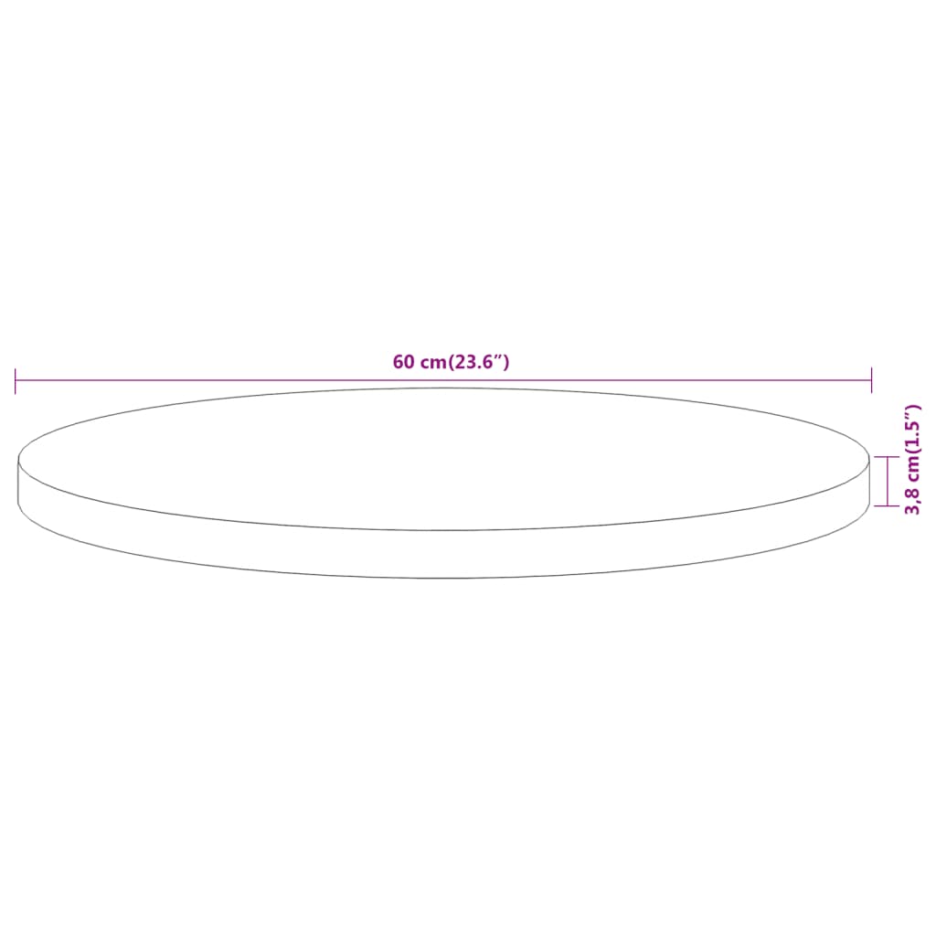 Tampo de mesa redondo Ø60x3,8 cm madeira de acácia maciça