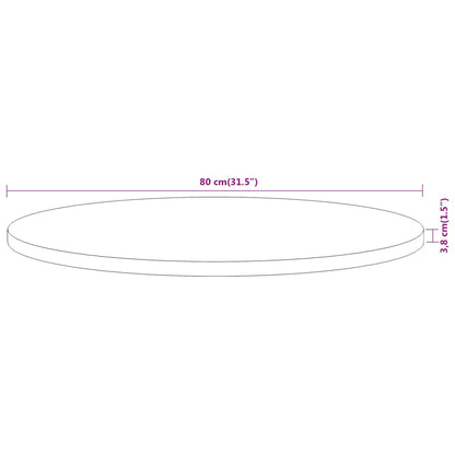 Tampo de mesa redondo Ø80x3,8 cm madeira de acácia maciça