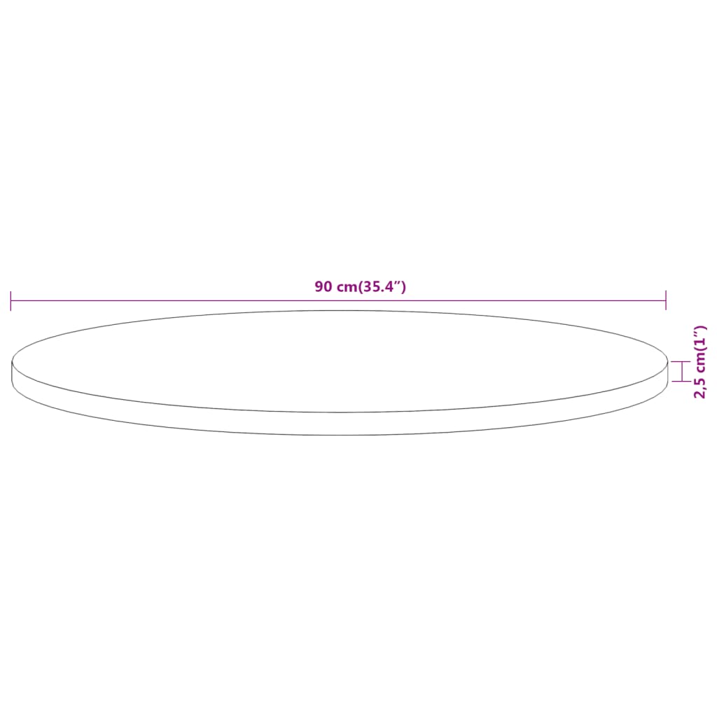 Tampo de mesa redondo Ø90x2,5 cm madeira de acácia maciça