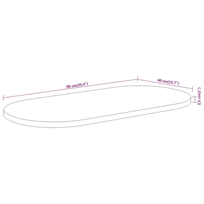 Tampo de mesa oval 90x40x2,5 cm madeira de acácia maciça