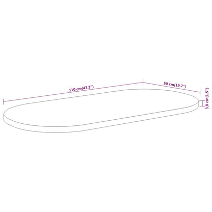 Tampo de mesa oval 110x50x3,8 cm madeira de acácia maciça