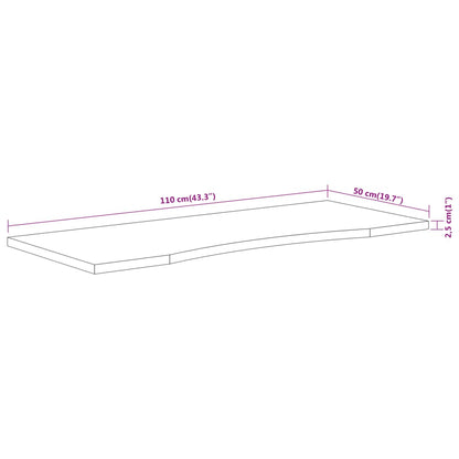 Tampo de secretária retangular 110x50x2,5 cm acácia maciça