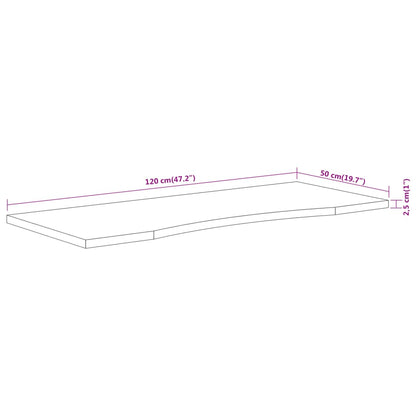 Tampo de secretária retangular 120x50x2,5 cm acácia maciça