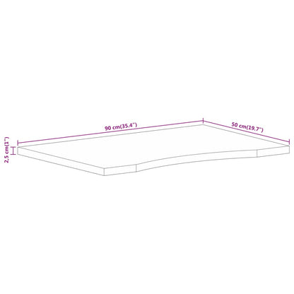 Tampo de mesa com curva 90x50x2,5 cm mangueira áspera maciça