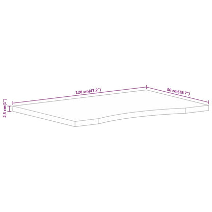 Tampo de mesa com curva 120x50x2,5 cm mangueira áspera maciça