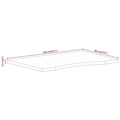 Tampo de mesa com curva 120x60x2,5cm mangueira áspera maciça