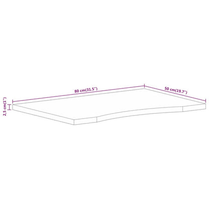 Tampo de mesa com curva 80x50x2,5 cm mangueira áspera maciça