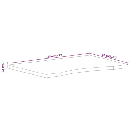 Tampo de mesa com curva 110x60x2,5 cm mangueira áspera maciça