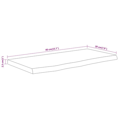 Prateleira de parede retangular 40x20x2,5 cm acácia maciça