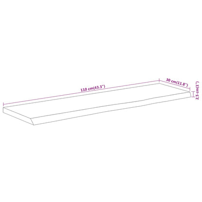 Prateleira de parede retangular 110x30x2,5 cm acácia maciça