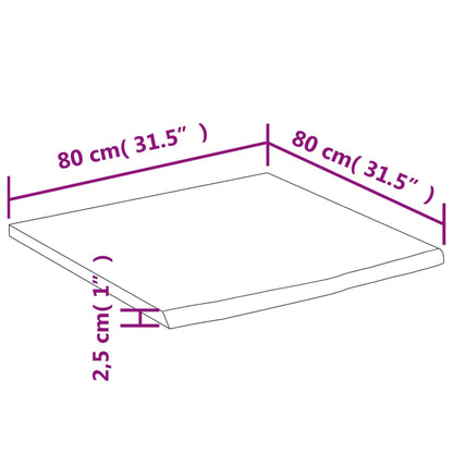 Tampo de secretária quadrado 80x80x2,5 cm acácia maciça