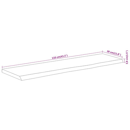 Prateleira de parede retangular 110x30x3,8 cm acácia maciça