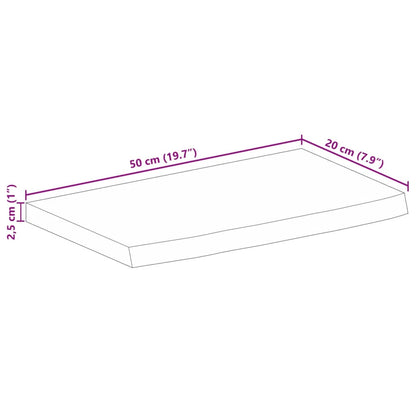 Tampo de mesa c/ borda viva 50x20x2,5cm mangueira áspera maciça