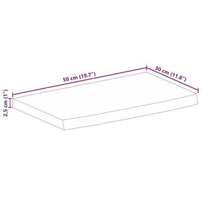 Tampo de mesa c/ borda viva 50x30x2,5cm mangueira áspera maciça