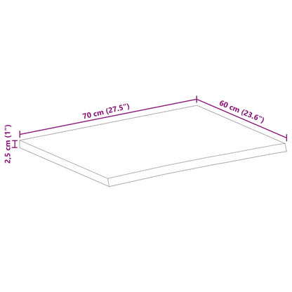 Tampo de mesa c/ borda viva 70x60x2,5cm mangueira áspera maciça