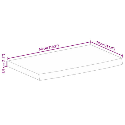 Tampo de mesa c/ borda viva 50x30x3,8cm mangueira áspera maciça