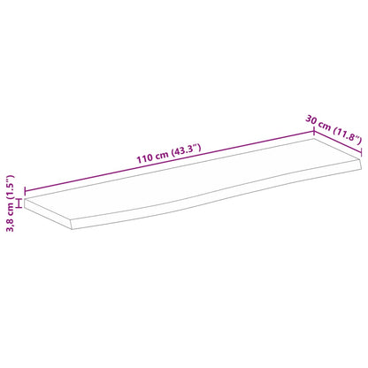 Tampo de mesa borda viva 110x30x3,8cm mangueira áspera maciça