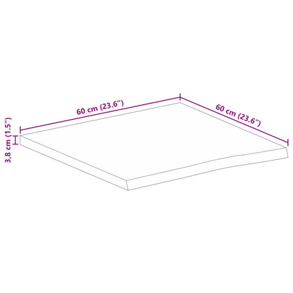 Tampo de mesa c/ borda viva 60x60x3,8cm mangueira áspera maciça