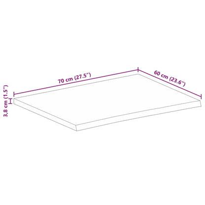 Tampo de mesa c/ borda viva 70x60x3,8cm mangueira áspera maciça