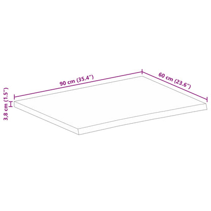 Tampo de mesa c/ borda viva 90x60x3,8cm mangueira áspera maciça