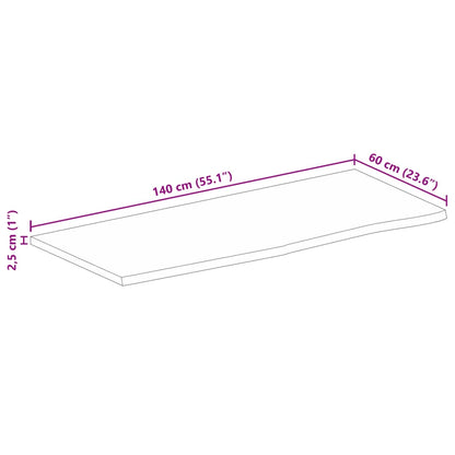 Tampo de mesa c/ borda viva 140x60x2,5 cm mangueira maciça