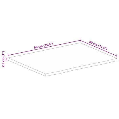 Tampo de mesa c/ borda viva 90x80x2,5 cm mangueira maciça